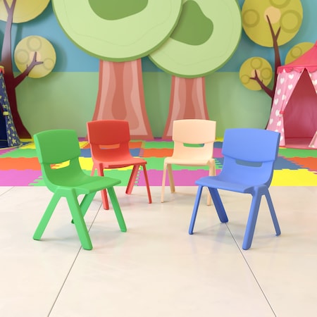 Flash Furniture Plastic School Chair-10.5"H Seat, Assorted, PK4 4-YU-YCX4-003-MULTI-GG